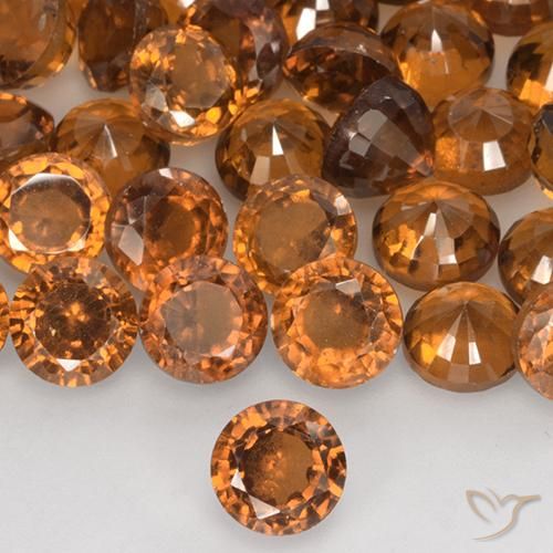 1.27ct 자연스러운 딥 오렌지 헤소나이트 가넷, 둥근, VS-SI