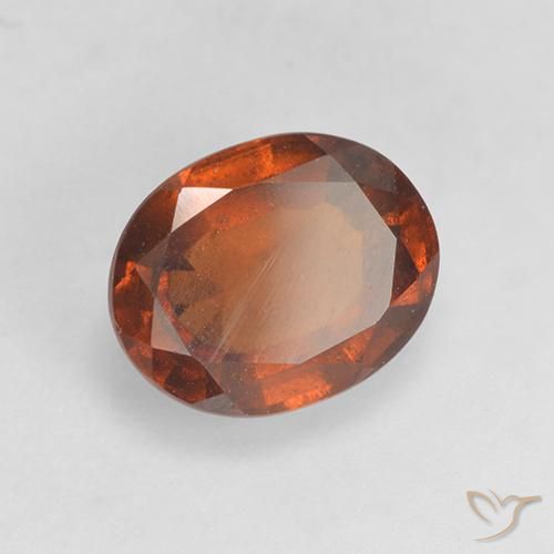 1.68ct 자연스러운 미디엄 다크 오렌지 헤소나이트 가넷, 타원형, VS-SI