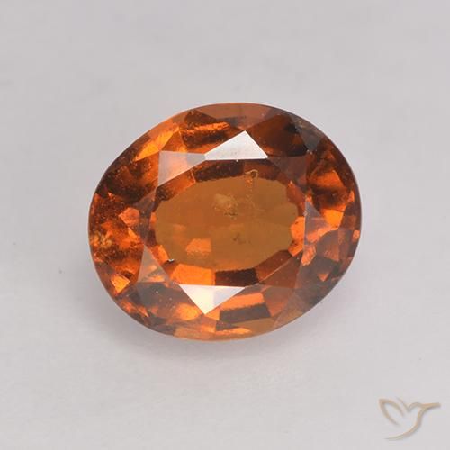 1.68ct 자연스러운 미디엄 다크 오렌지 헤소나이트 가넷, 타원형, VS-SI