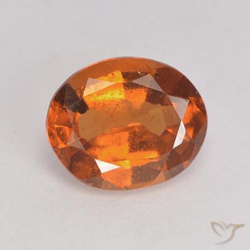 1.68ct 자연스러운 미디엄 다크 오렌지 헤소나이트 가넷, 타원형, VS-SI