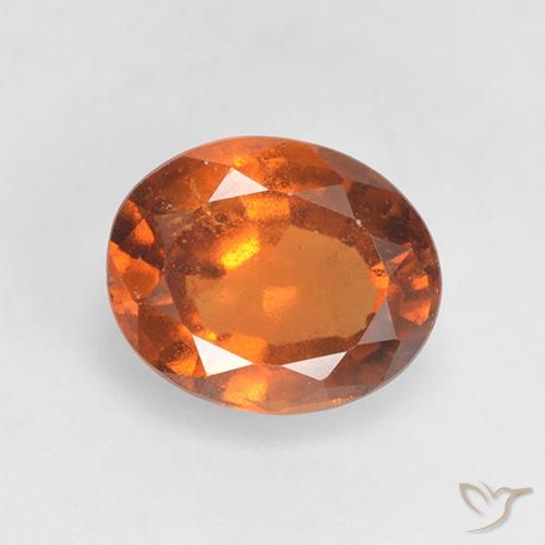 1.52ct 자연스러운 미디엄 다크 오렌지 헤소나이트 가넷, 타원형, VS-SI