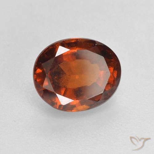 1.46ct 자연스러운 앰버 오렌지 헤소나이트 가넷, 타원형, VS-SI