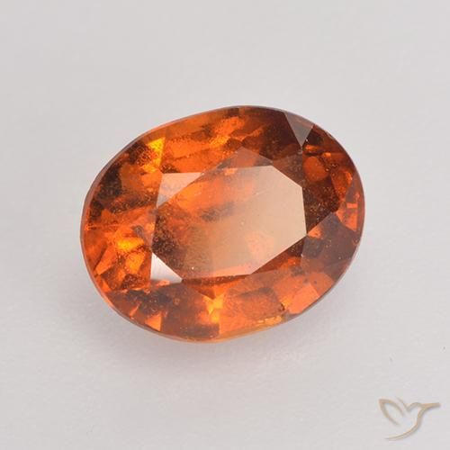1.66ct 자연스러운 미디엄 다크 오렌지 헤소나이트 가넷, 타원형, VS-SI