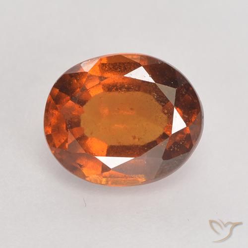 1.90ct 자연스러운 앰버 오렌지 헤소나이트 가넷, 타원형, VS-SI