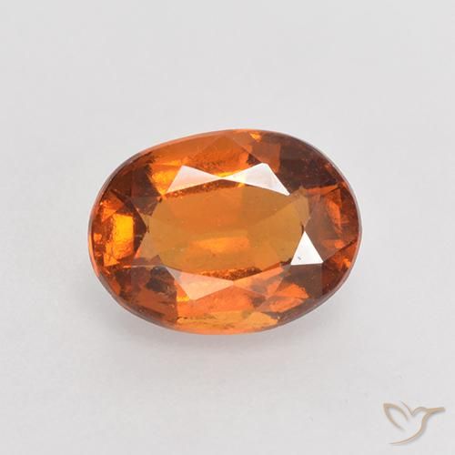1.37ct 자연스러운 미디엄 다크 오렌지 헤소나이트 가넷, 타원형, VS-SI