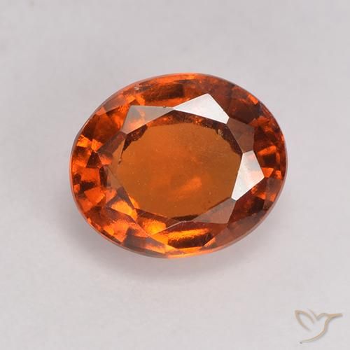 1.94ct 자연스러운 붉은 오렌지 헤소나이트 가넷, 타원형, VS