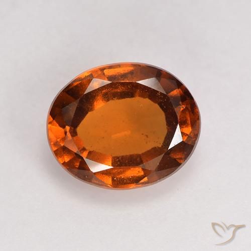 1.64ct 자연스러운 앰버 오렌지 헤소나이트 가넷, 타원형, VS