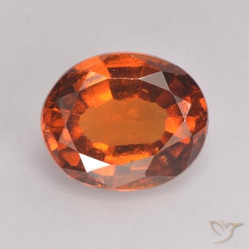 2.15ct 자연스러운 붉은 오렌지 헤소나이트 가넷, 타원형, VS-SI