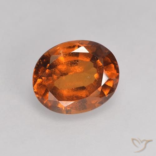 1.37ct 자연스러운 딥 오렌지 헤소나이트 가넷, 타원형, VS