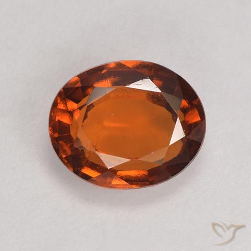 1.80ct 자연스러운 붉은 오렌지 헤소나이트 가넷, 타원형, VS