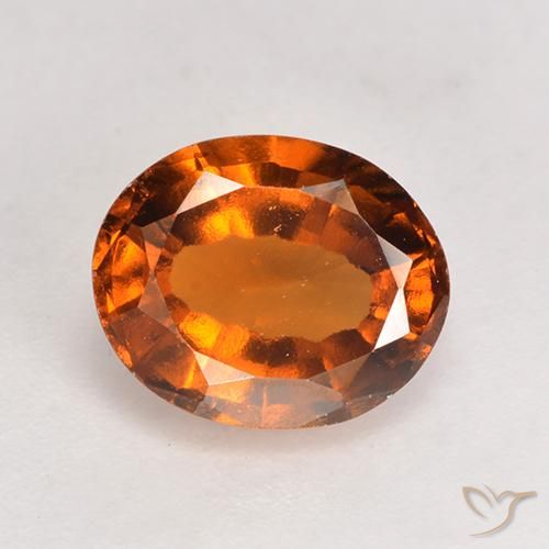2.46ct 자연스러운 붉은 오렌지 헤소나이트 가넷, 타원형, VS