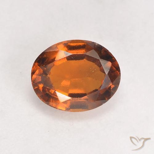 1.45ct 자연스러운 미디엄 다크 오렌지 헤소나이트 가넷, 타원형, VS