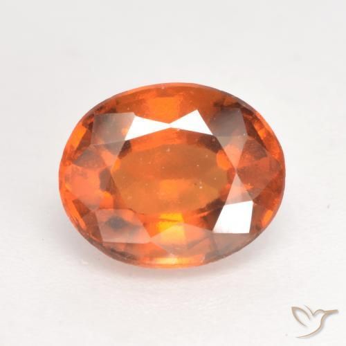 1.76ct 자연스러운 딥 오렌지 헤소나이트 가넷, 타원형, VS