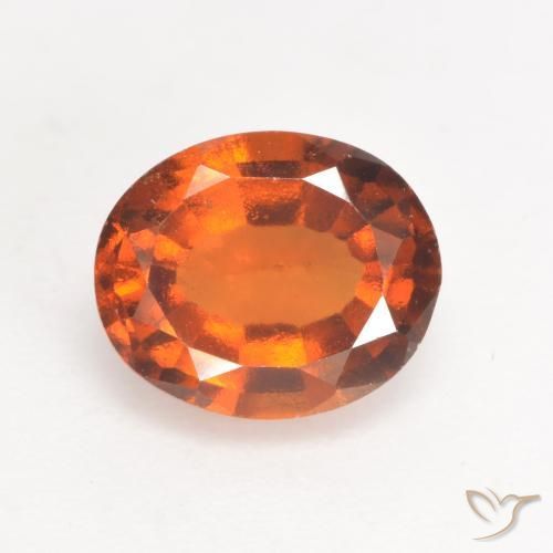 2.05ct 자연스러운 미디엄 다크 오렌지 헤소나이트 가넷, 타원형, VS