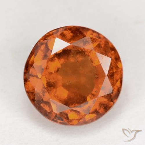 2.31ct 자연스러운 딥 오렌지 헤소나이트 가넷, 둥근, VS-SI