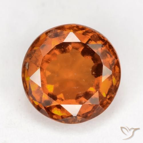 2.32ct 자연스러운 미디엄 다크 오렌지 헤소나이트 가넷, 둥근, VS-SI