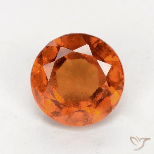 1.70ct 자연스러운 딥 오렌지 헤소나이트 가넷, 둥근, VS-SI