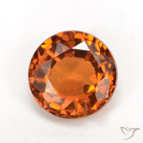1.61ct 자연스러운 붉은 오렌지 헤소나이트 가넷, 둥근, VS