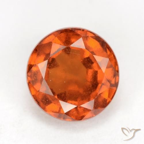 1.51ct 자연스러운 딥 오렌지 헤소나이트 가넷, 둥근, VS