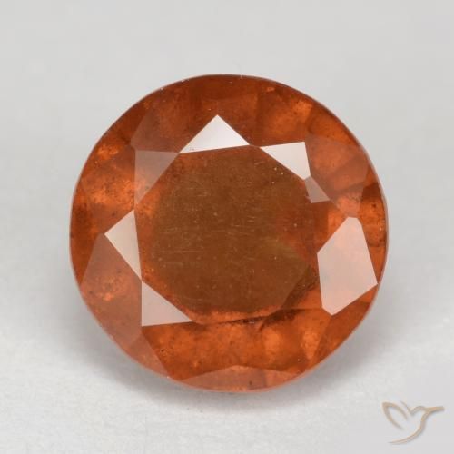 2.87ct 자연스러운 딥 오렌지 헤소나이트 가넷, 둥근, VS-SI