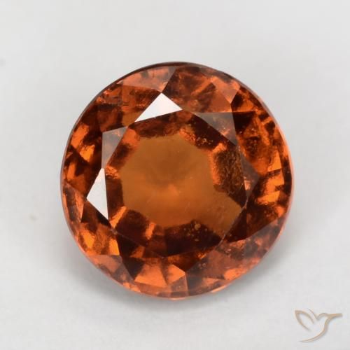2.10ct 자연스러운 앰버 오렌지 헤소나이트 가넷, 둥근, VS