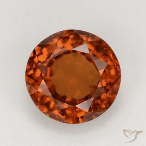 2.02ct 자연스러운 앰버 오렌지 헤소나이트 가넷, 둥근, VS-SI