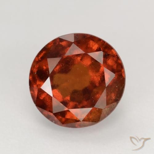 1.75ct 자연스러운 딥 오렌지 헤소나이트 가넷, 둥근, VS-SI