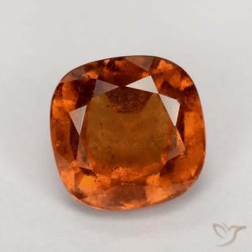 2.06ct 자연스러운 다크 오렌지 헤소나이트 가넷, 방석, VS-SI