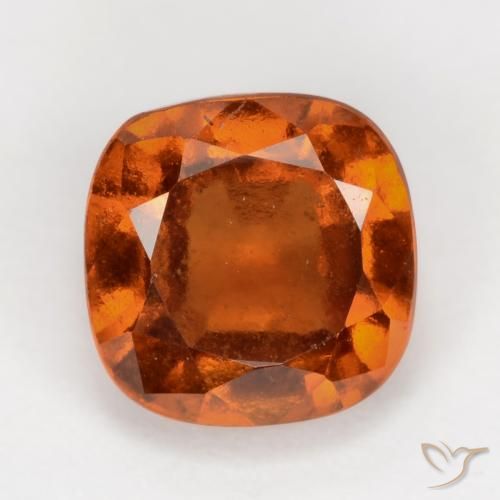 2.19ct 자연스러운 붉은 오렌지 헤소나이트 가넷, 방석, VS