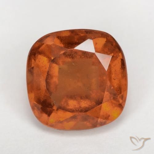 1.99ct 자연스러운 붉은 오렌지 헤소나이트 가넷, 방석, VS-SI