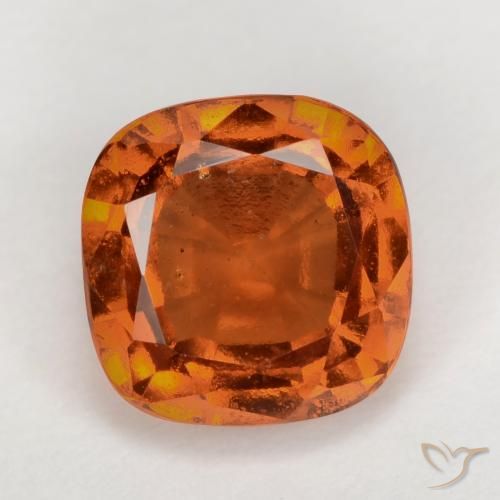 2.10ct 자연스러운 미디엄 다크 오렌지 헤소나이트 가넷, 방석, VS