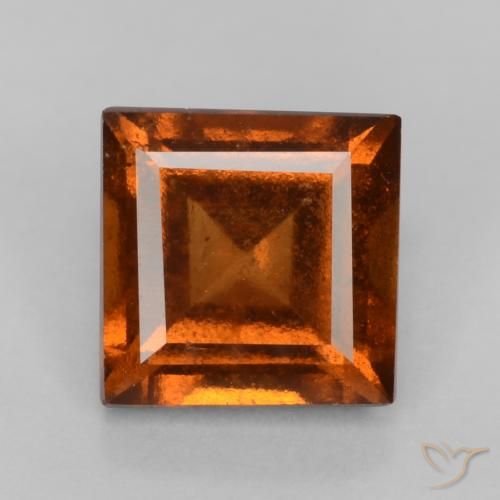 1.32ct 자연스러운 딥 오렌지 헤소나이트 가넷, 정사각형, VS-SI