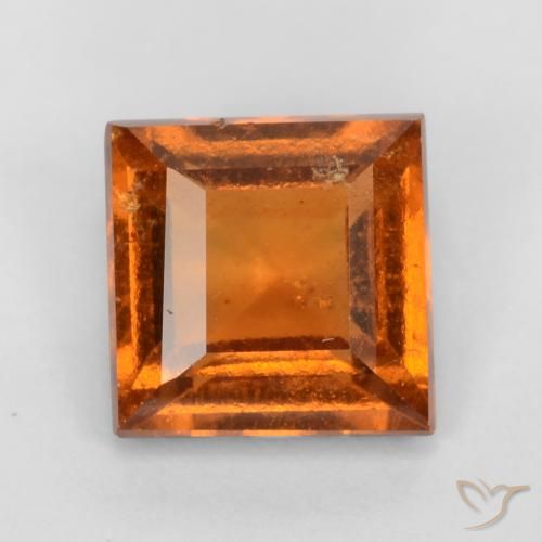 1.33ct 자연스러운 딥 오렌지 헤소나이트 가넷, 정사각형, VS-SI