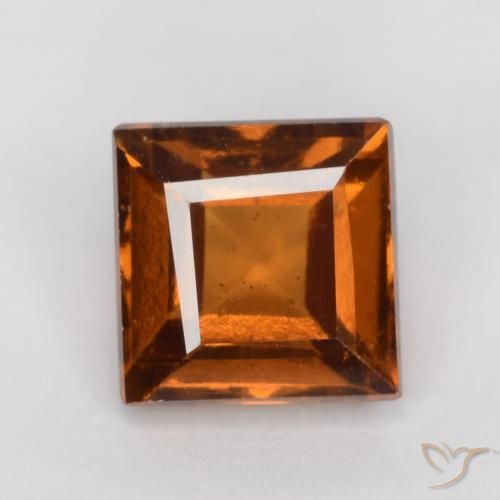 1.41ct 자연스러운 딥 오렌지 헤소나이트 가넷, 정사각형, VS