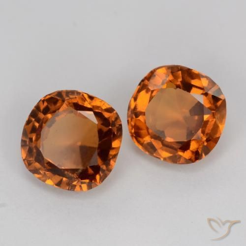 2.26캐럿 천연 미디엄 다크 오렌지 헤소나이트 가넷 보석, 쿠션 컷, 6.1×6.1 mm, VS