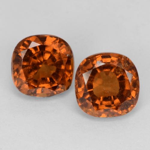 2.72캐럿 천연 앰버 오렌지 헤소나이트 가넷 보석, 쿠션 컷, 6.2×6.2 mm, VS