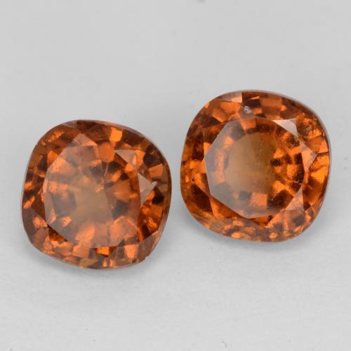 2.72캐럿 천연 앰버 오렌지 헤소나이트 가넷 보석, 쿠션 컷, 6.2×6.2 mm, VS