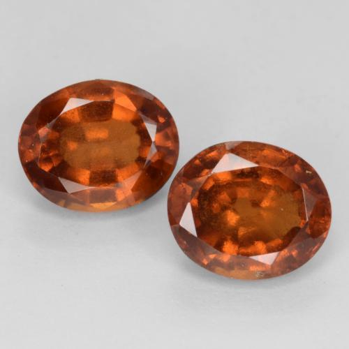 4.86캐럿 천연 딥 오렌지 헤소나이트 가넷 보석, 타원형 컷, 8.6×7.2 mm, VS