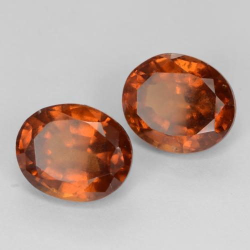 4.86캐럿 천연 딥 오렌지 헤소나이트 가넷 보석, 타원형 컷, 8.6×7.2 mm, VS