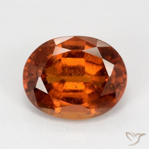 2.89ct 자연스러운 붉은 오렌지 헤소나이트 가넷, 타원형, VS-SI
