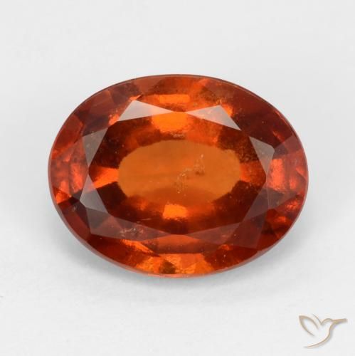 2.33ct 자연스러운 다크 오렌지 헤소나이트 가넷, 타원형, VS