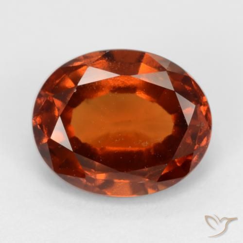 2.37ct 자연스러운 앰버 오렌지 헤소나이트 가넷, 타원형, VVS-VS