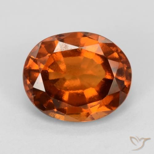 2.22ct 자연스러운 미디엄 다크 오렌지 헤소나이트 가넷, 타원형, VS