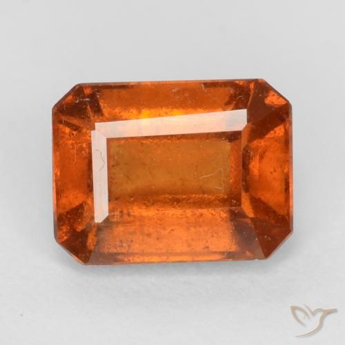 2.15ct 자연스러운 딥 오렌지 헤소나이트 가넷, 에메랄드 컷, VS-SI