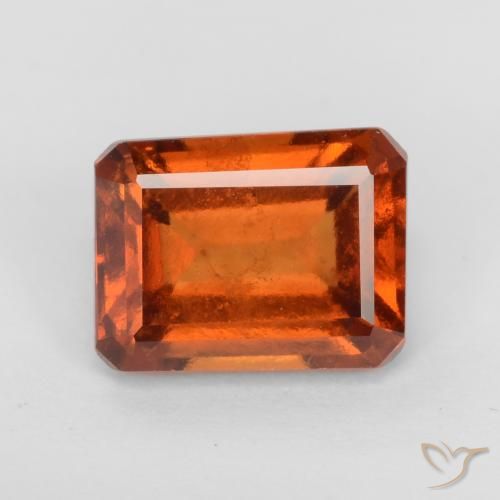 2.23ct 자연스러운 딥 오렌지 헤소나이트 가넷, 에메랄드 컷, VS-SI