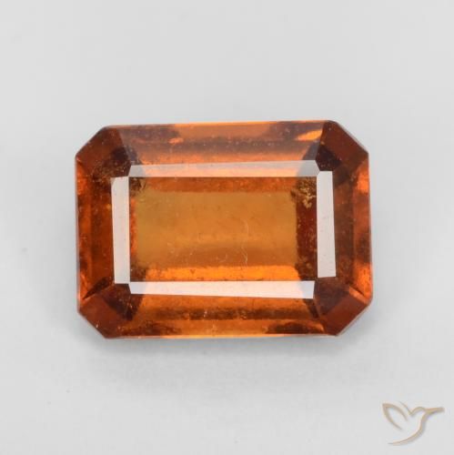 1.99ct 자연스러운 앰버 오렌지 헤소나이트 가넷, 에메랄드 컷, VS-SI