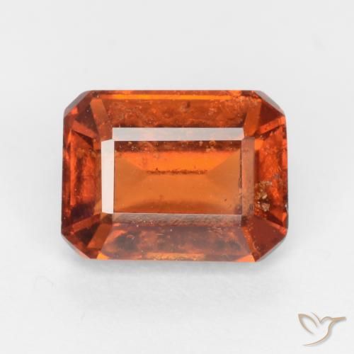 2.25ct 자연스러운 앰버 오렌지 헤소나이트 가넷, 에메랄드 컷, VS-SI