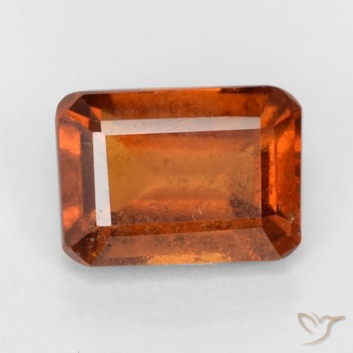 1.96ct 자연스러운 붉은 오렌지 헤소나이트 가넷, 에메랄드 컷, VS-SI