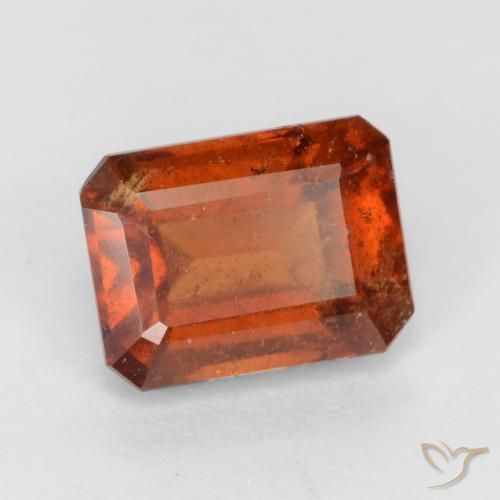 2.22ct 자연스러운 파이어 오렌지 헤소나이트 가넷, 에메랄드 컷, VS-SI