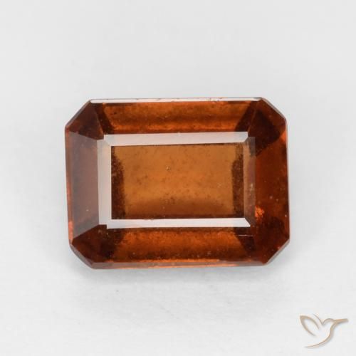 2.06ct 자연스러운 다크 오렌지 헤소나이트 가넷, 에메랄드 컷, VS-SI